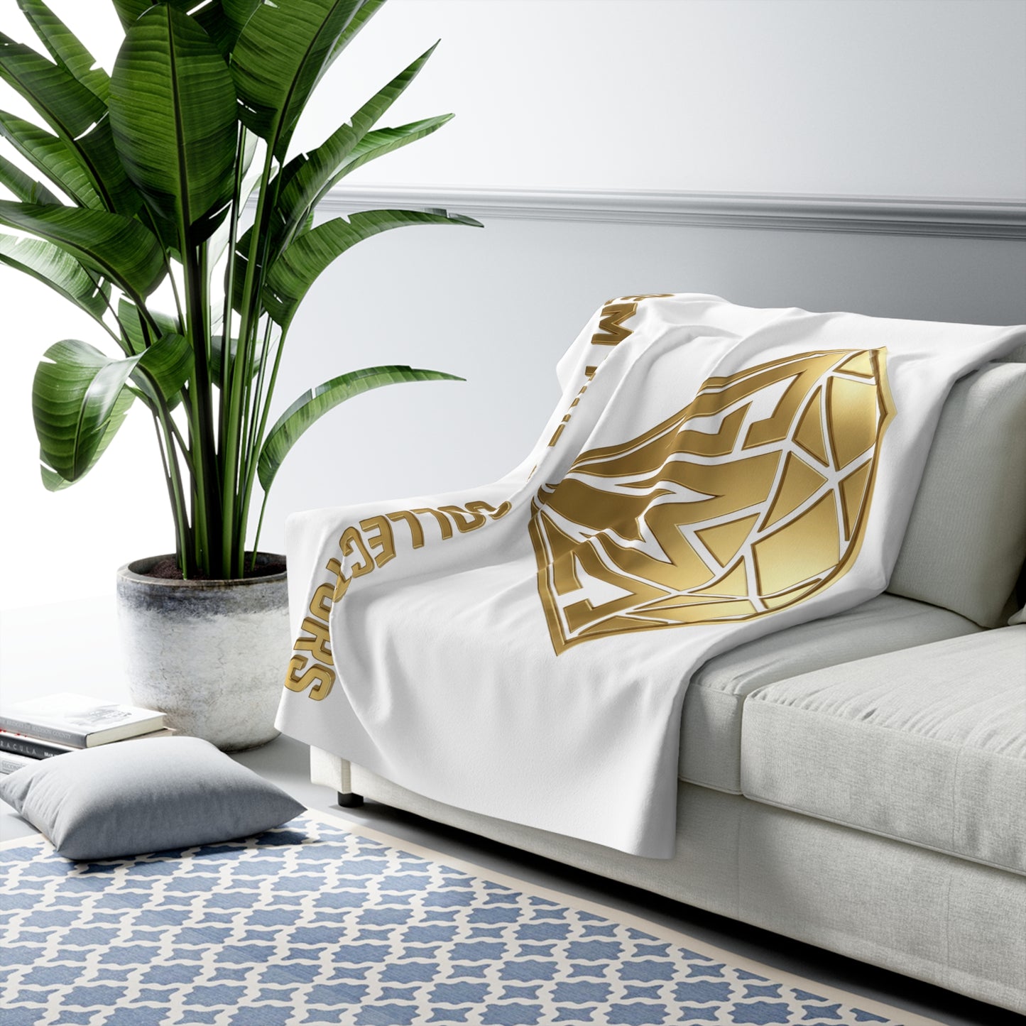 Gem Mint Collectors Gold Diamond Sherpa Blanket — Luxury Plush Throw for Collectors & Gifts