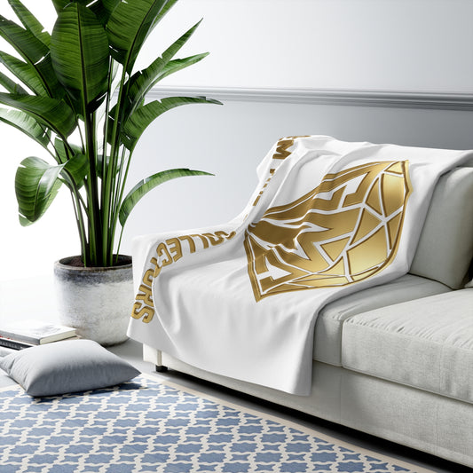 Gem Mint Collectors Gold Diamond Sherpa Blanket — Luxury Plush Throw for Collectors & Gifts