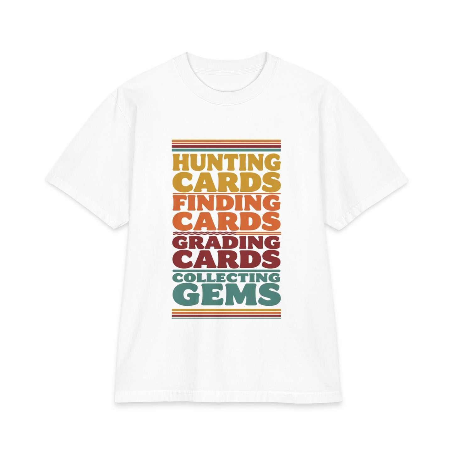 Retro Shirt — “Hunting Cards, Finding Cards, Grading Cards, Collecting Gems” Retro Design