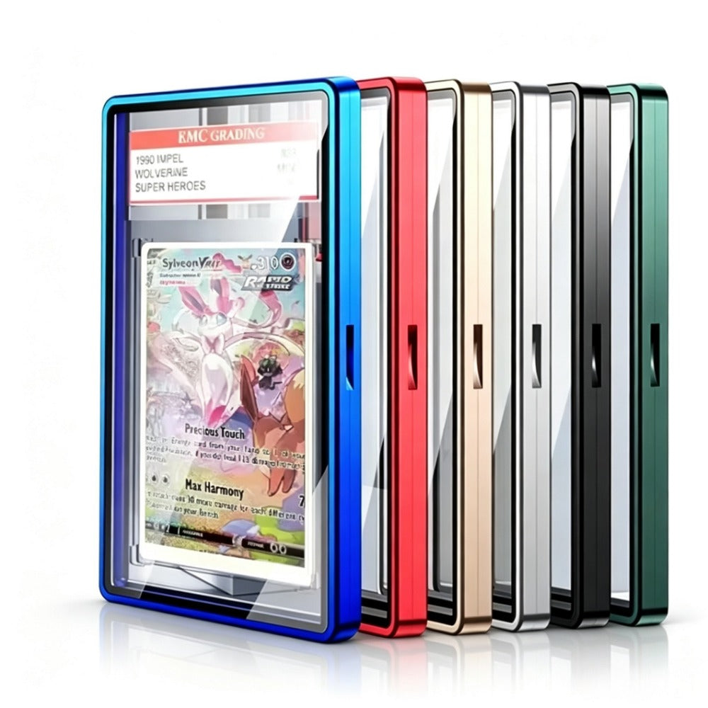 Aluminum Glass Graded Card Slab Case — Blue